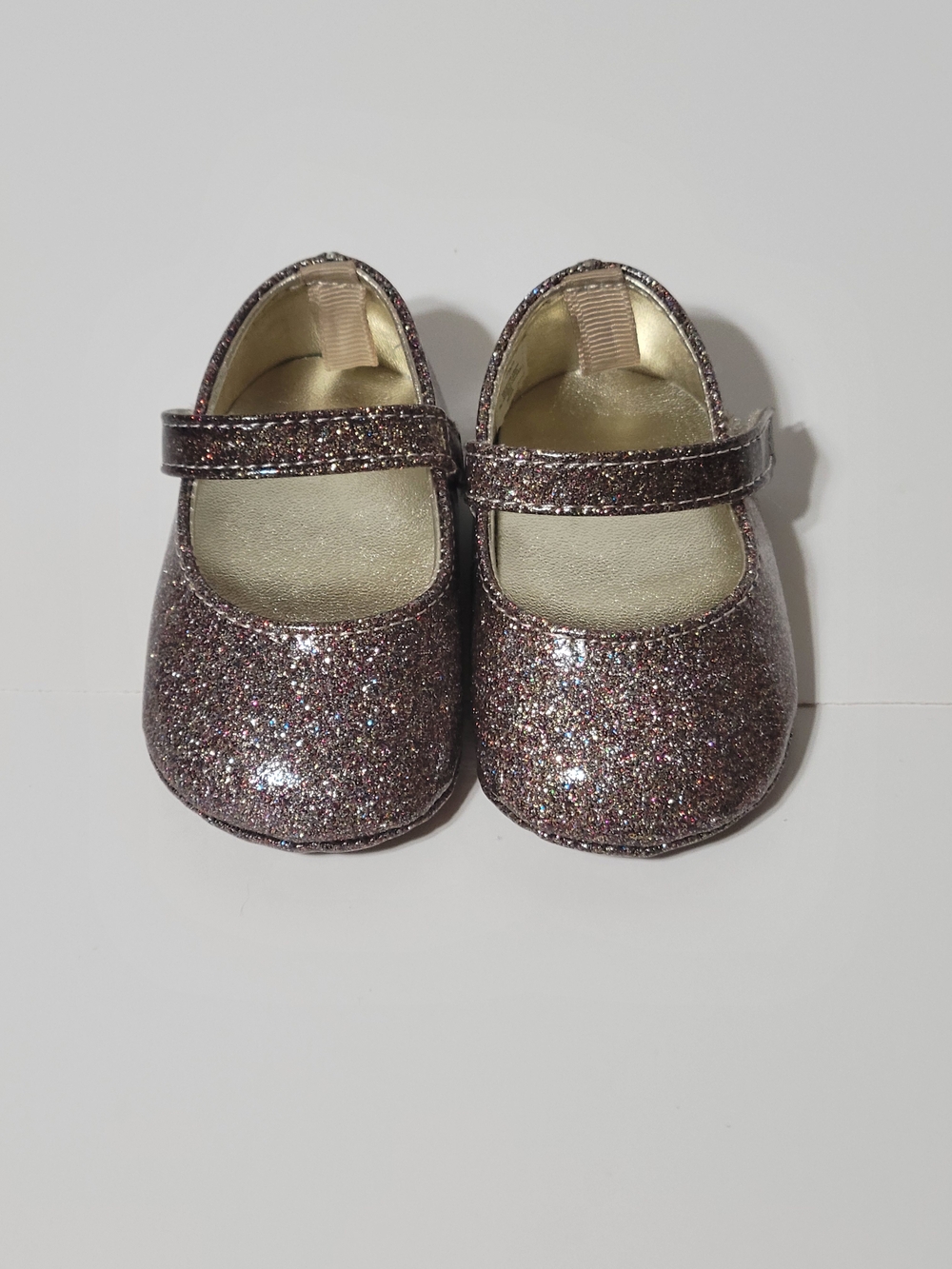 Baby Girl Rose Gold Glitter Mary Jane Shoes Metallic Sparkle Dressy